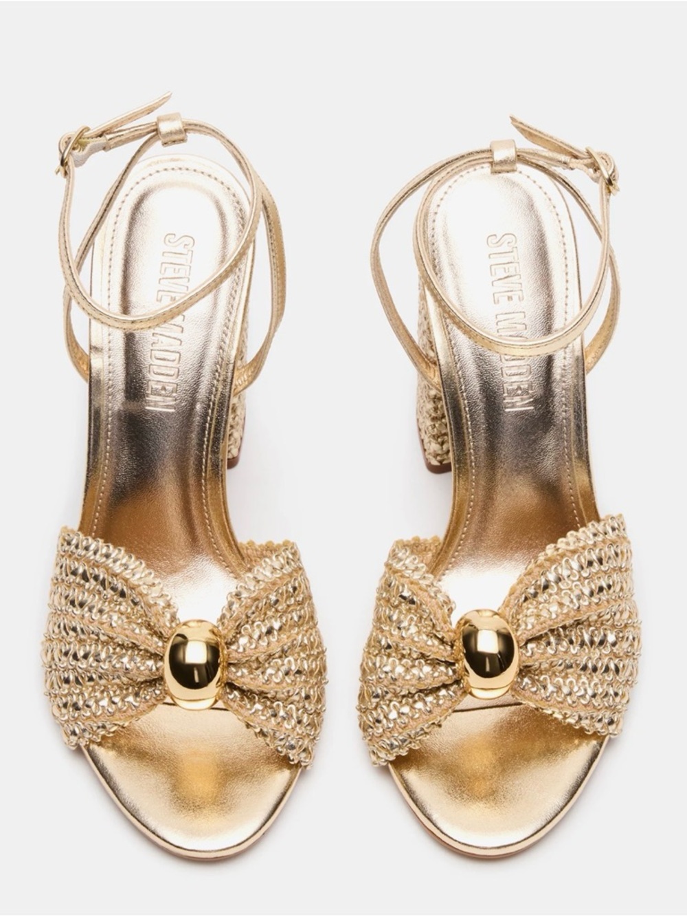 Steve Madden Cheyla Gold Ankle-Strap Sandals